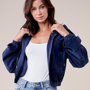 Atilia Cropped Velour Jacket